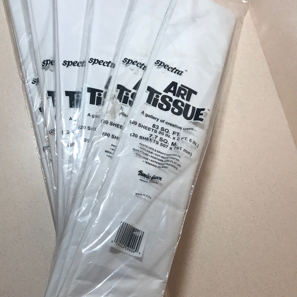 White Tissue paper sheets 20” x 30”